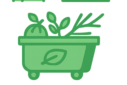 Eco-friendly waste disposal with greenery